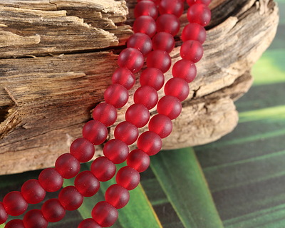 Black Cherry Red Beach-Style Glass Round 4mm