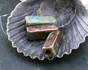 Mykonos Ceramic Iridescent Copper Patina Long Square Tube 17x6mm