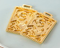 24K Gold (plated) Large Tarot Card Focal 26x46mm