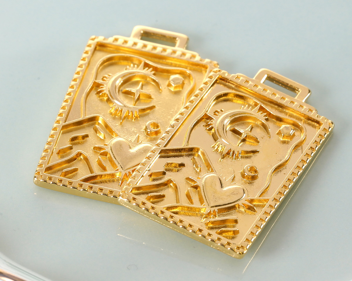 24K Gold (plated) Large Tarot Card Focal 26x46mm