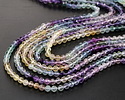 Rainbow Fluorite (AA) Ombré Microfaceted Round 4mm
