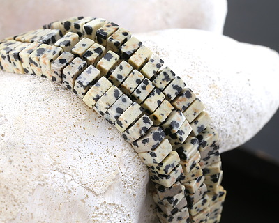 Dalmatian Jasper Squaredelle 3x6mm