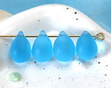 Turquoise Bay Beach-Style Glass Teardrop Focal 14x10mm