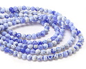 Periwinkle & White Agate Round 6mm