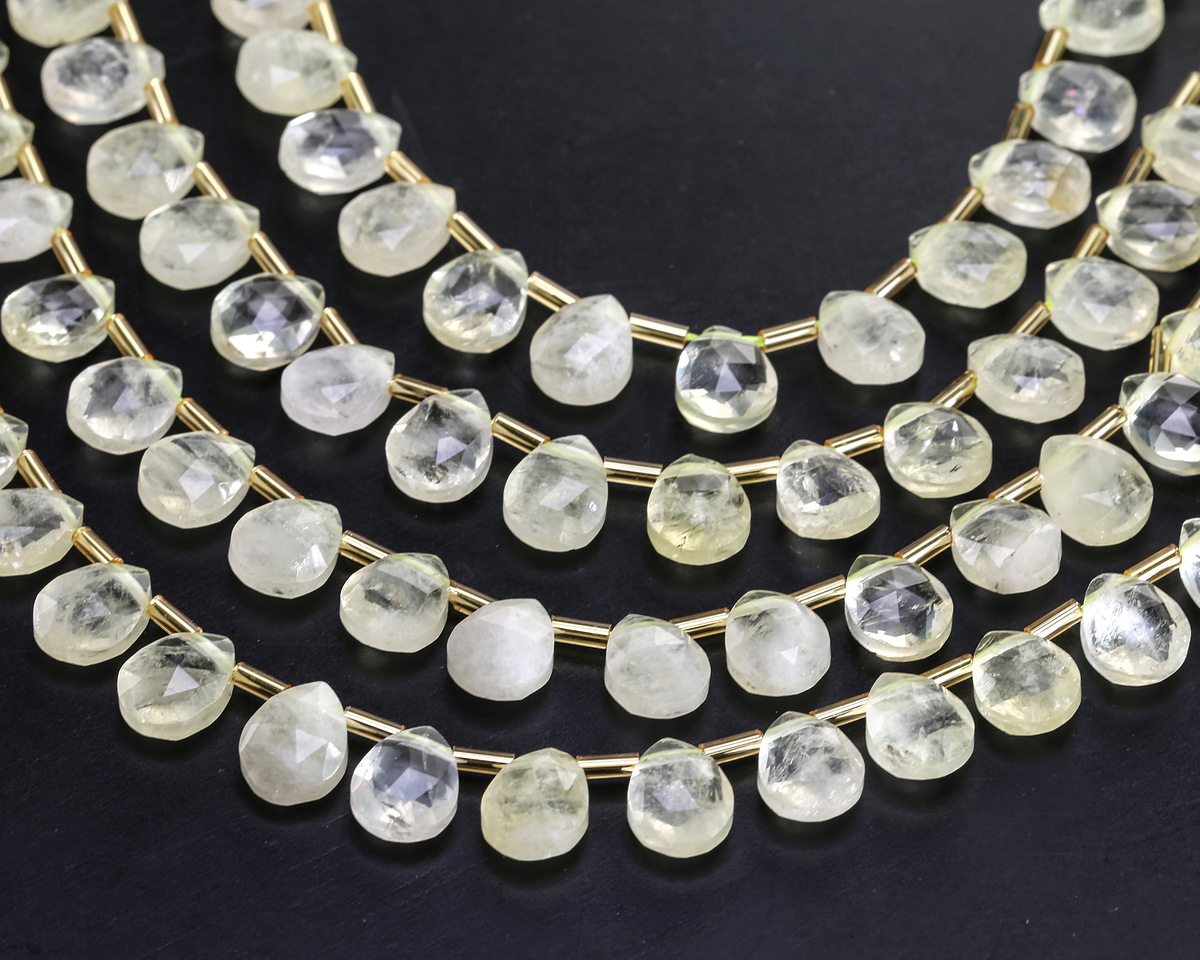 Lemon Quartz Microfaceted Teardrop 8x10mm