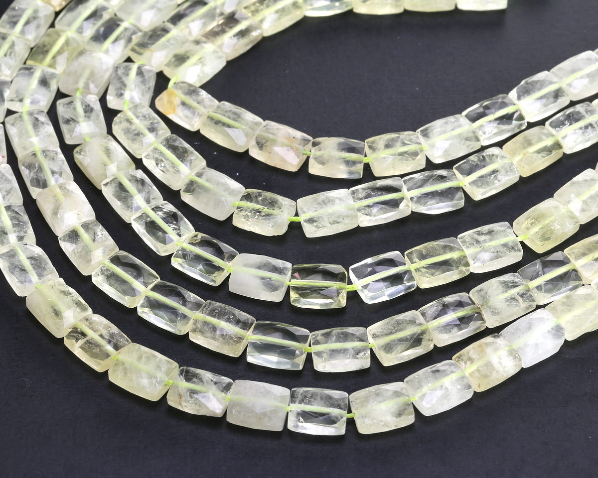 Lemon Quartz Microfaceted Rectangle 10x8mm