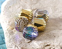 Czech Glass Crystal AB w/ Gold Finish Lantern 10mm