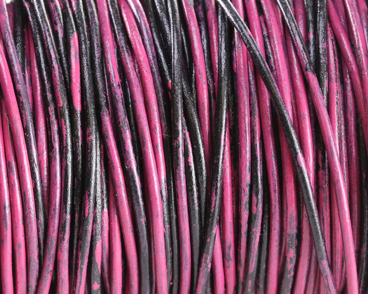 Black Orchid Round Leather Cord 2mm