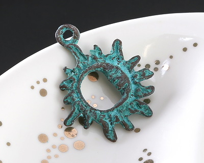 Mykonos Copper (plated) Patina Openwork Sun & Moon Focal 20x25mm