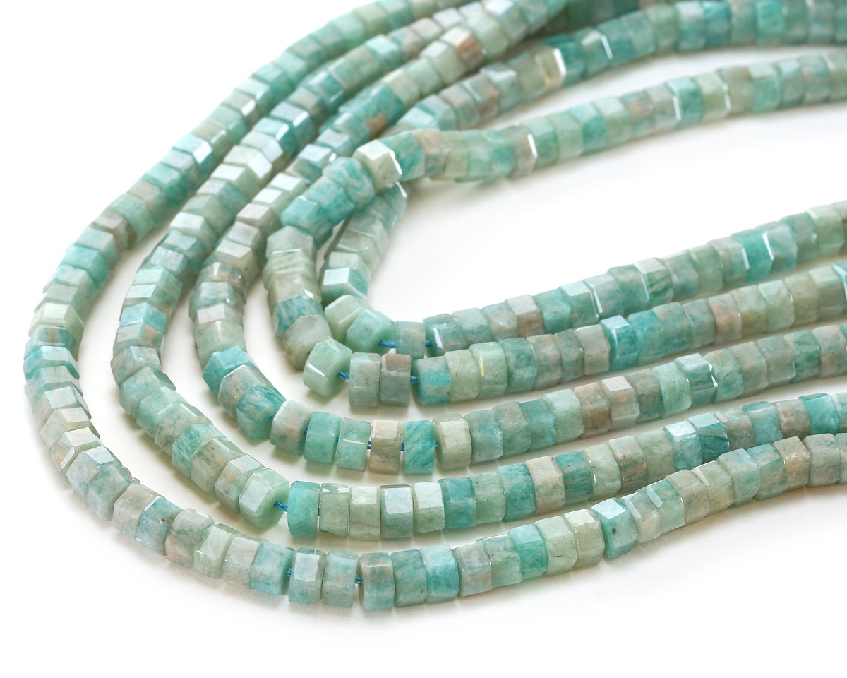 Brazil Amazonite Microfaceted Heishi 3x6mm