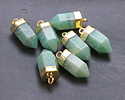 Brazilian Amazonite Point w/ Gold Finish 8x16mm