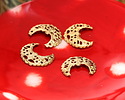 Vintaj Solid Brass Filigree Crescent Moon Focal 17x15mm