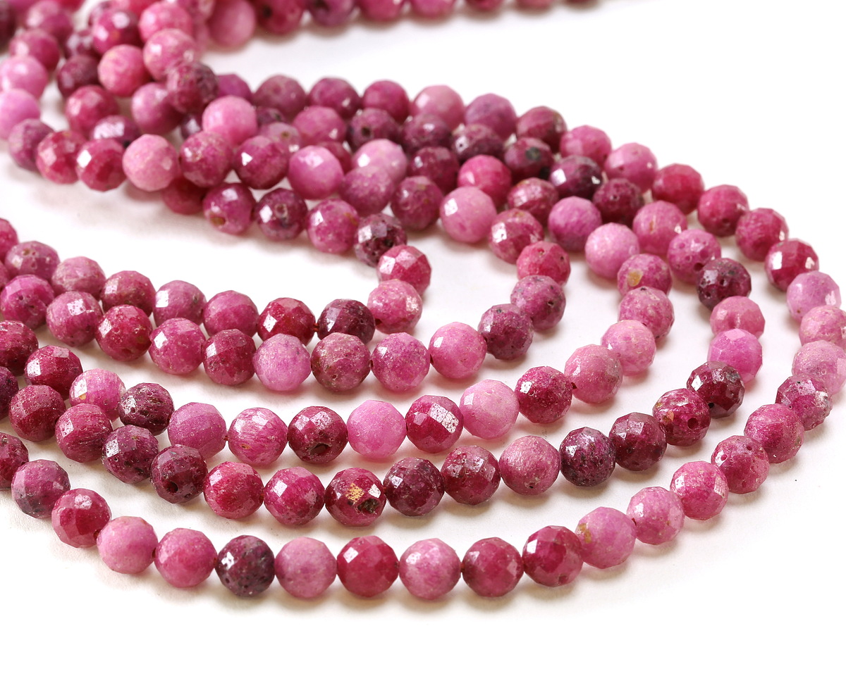 Ruby (A) Microfaceted Round 6mm