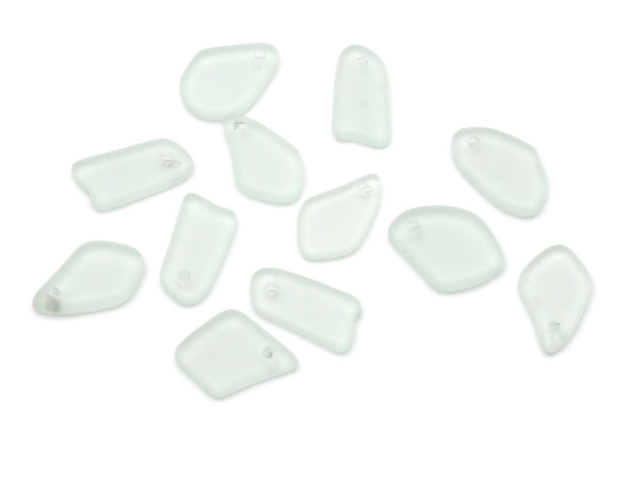 Seafoam Beach-Style Glass Small Freeform Drop 6-12x11-15mm