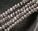 Czech Glass Antique Silver Fire Polished Rondelle 3x5mm