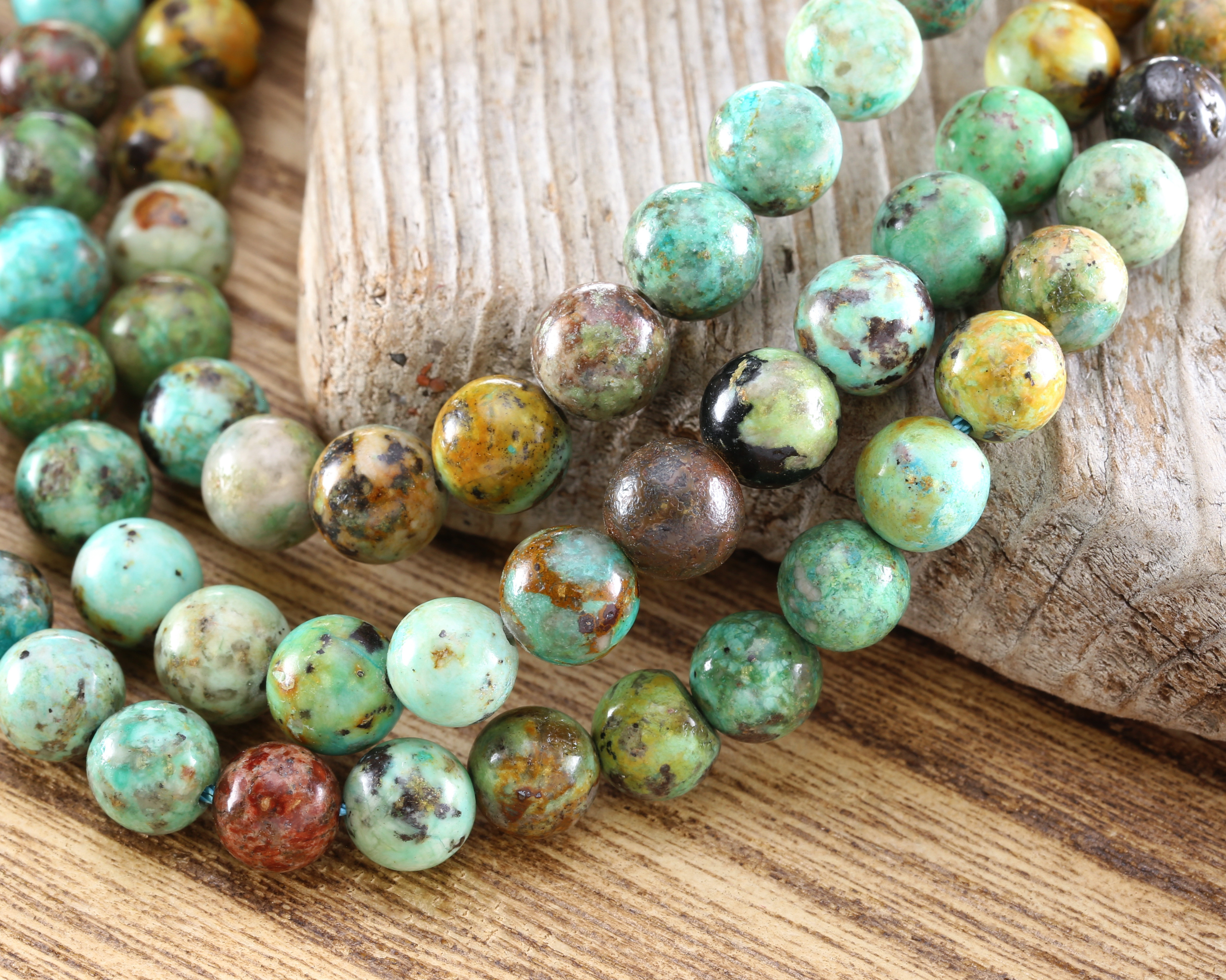 15 IN Strand 10 Mm African Turquoise Round Smooth Gemstone Beads (TU100119 - Foto 6