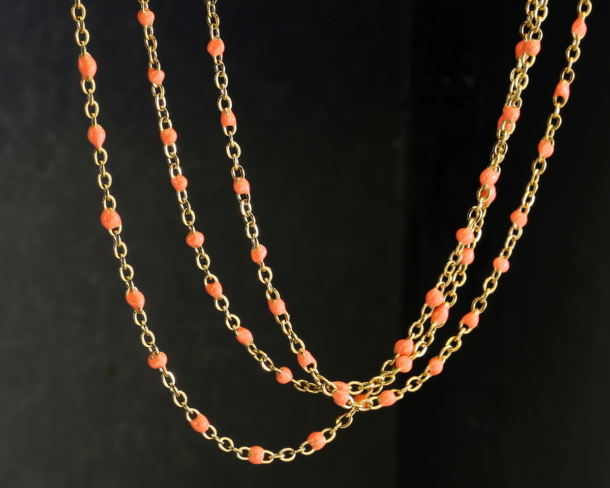 Gold (plated) Stainless Steel Peach Small Cable Chain, 8m spool