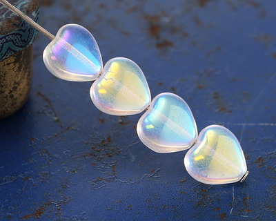 Czech Glass Crystal AB Heart 10mm