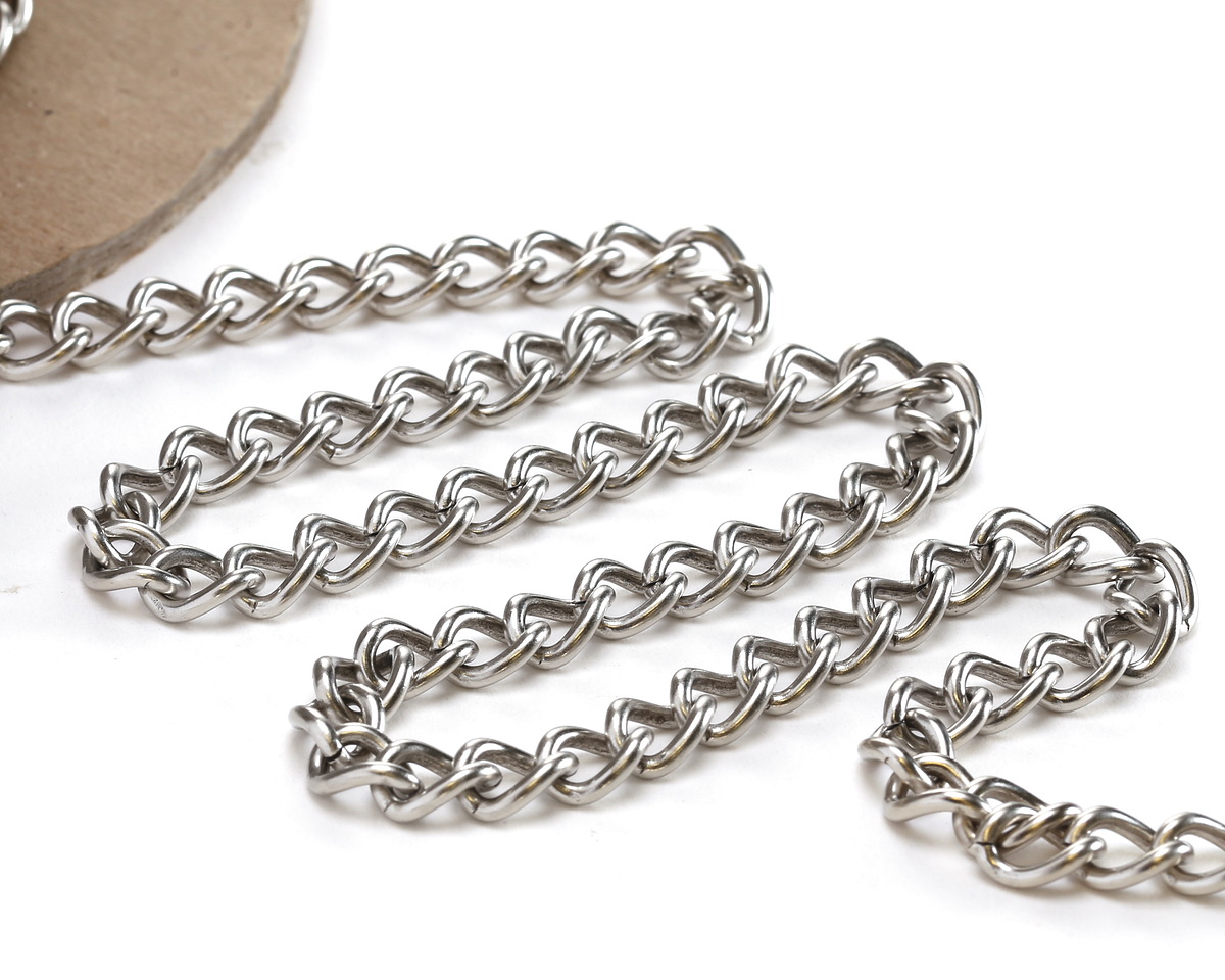Antique Silver Finish Large Curb Chain