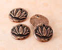 Nunn Design Antique Copper (plated) Small Organic Lotus Round Charm 17.5mm