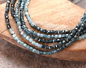Blue Tourmaline (A) Ombré Microfaceted Cube 2mm