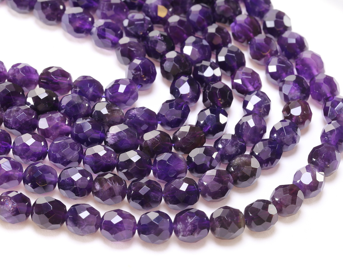 Amethyst Microfaceted Egg Nugget 10x9mm