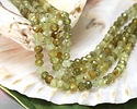 Green Garnet Microfaceted Rondelle 3x4mm