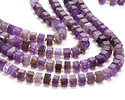Amethyst Microfaceted Hexagon Heishi 4x8mm