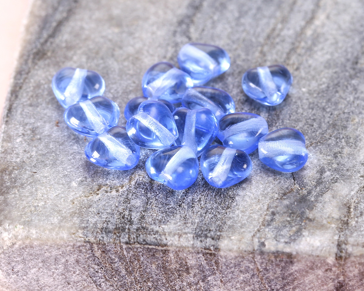 Czech Glass Light Sapphire Small Heart 6mm