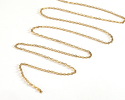 Waterproof 18K Gold PVD Plated Stainless Steel Delicate Cable Chain, 2.25x1.75mm links, 25ft Spool