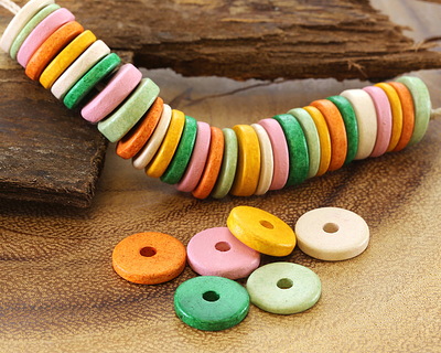 Mykonos Ceramic Island Sunset Thin Rondelle Mix 2-4x13mm