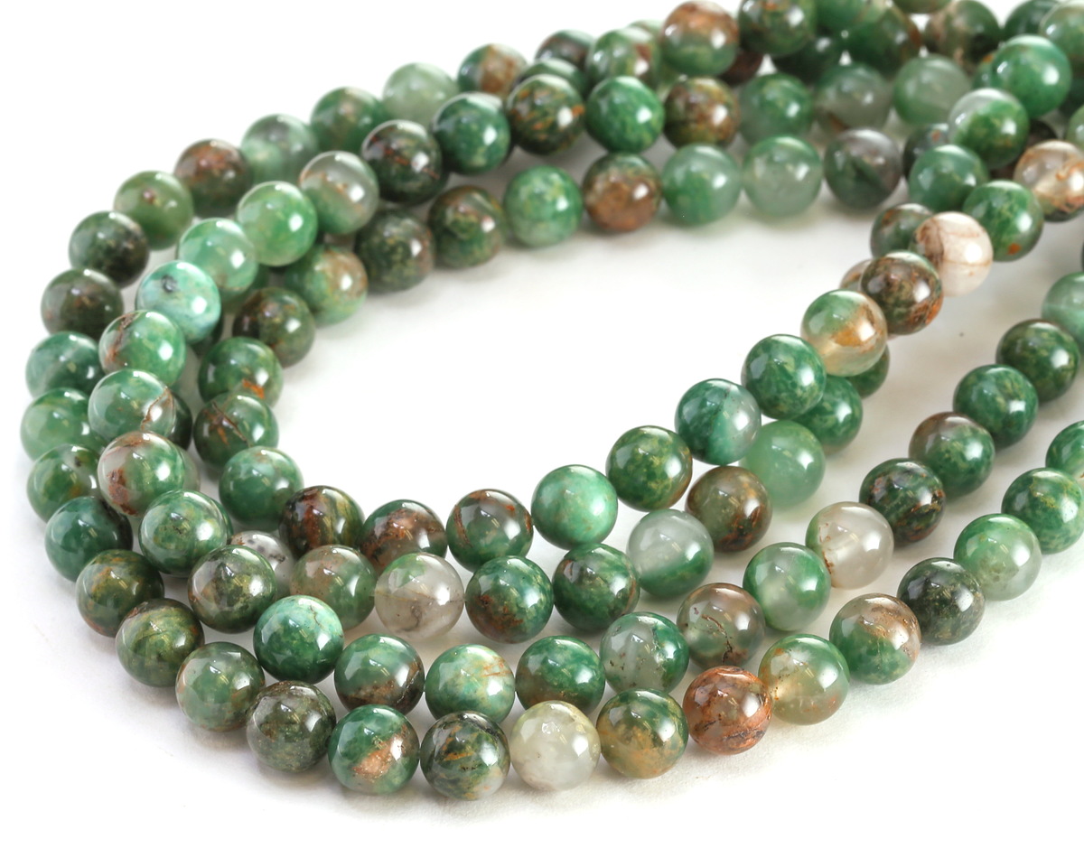Verdite w/ Quartz Round 8mm