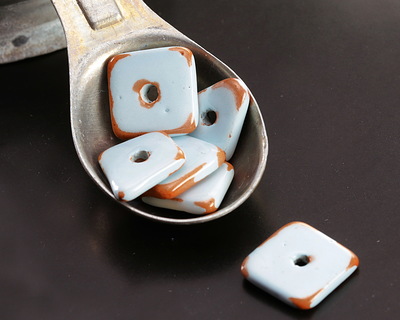 Mykonos Pueblo Ceramic Arctic Blue Organic Washer 3-4x13-15mm