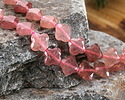 Strawberry Quartz Faceted Quatrefoil 13mm
