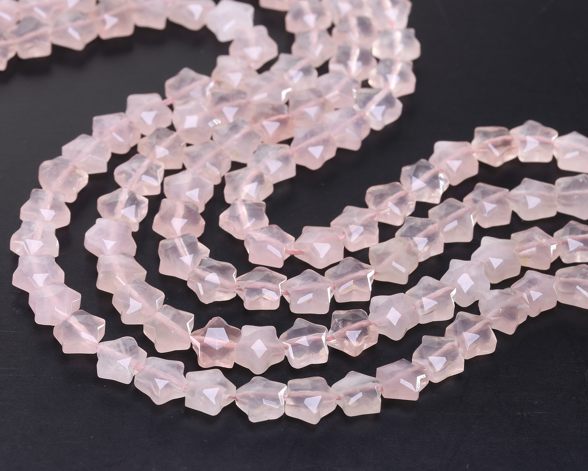 Rose Quartz Microfaceted Star 8mm