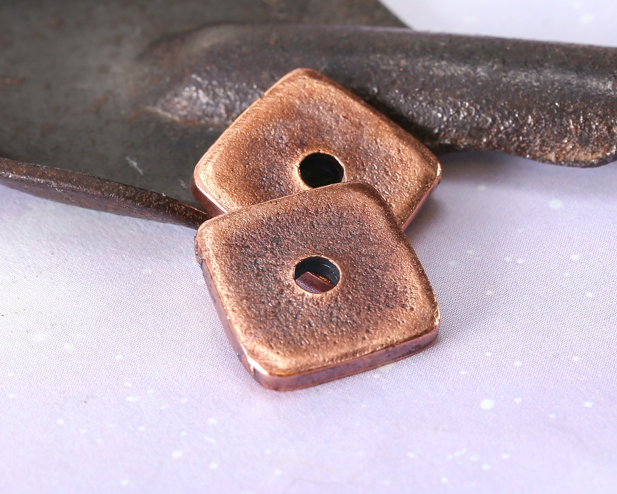 Mykonos Antique Copper (plated) Rounded Square Heishi 16mm