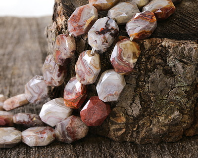 Laguna Lace Agate Microfaceted Slab 16x12mm