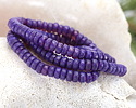 Czech Glass Textured Amethyst w/ Purple Wash Heishi 3x6mm