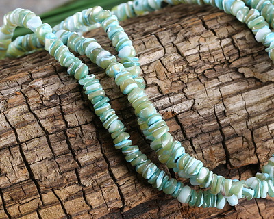Sea Green Turbo Shell Irregular Heishi 5mm