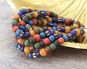 Java Glass Stripes & Solids Multi Color Mix Gooseberry Beads 2.5-6x5-6.5mm