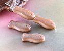 Czech Glass Beige AB Goldfish 14x7mm