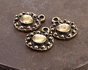 Mykonos Antique Brass (plated) Beaded Coin Focal 13.5x16mm