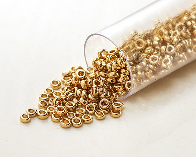 Miyuki 24kt Light Gold (plated) Spacer Bead 2.2mm