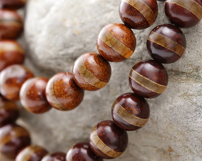 Tibetan (Dzi) Agate Banded Round 12mm