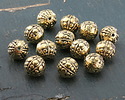 Antique Gold Finish Lots of Dots Round 10mm
