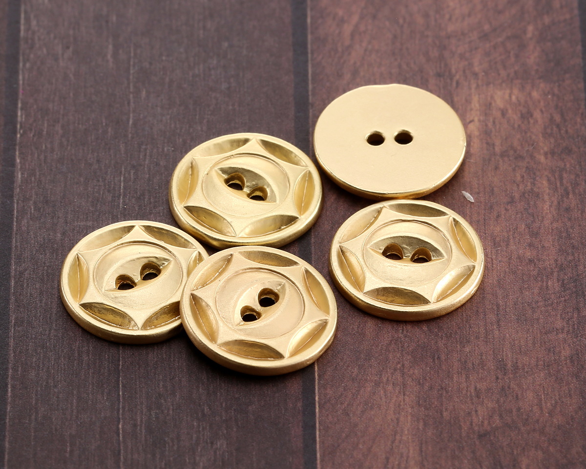 Satin Hamilton Gold (plated) Sunburst Button 16mm