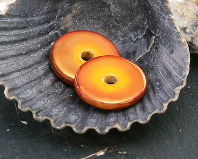 Mykonos Ceramic Iridescent Tangerine Washer 3x16mm