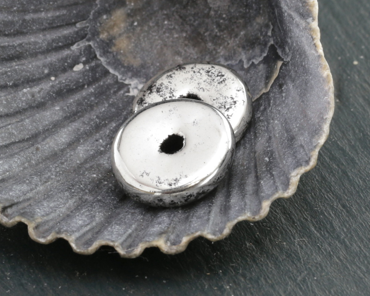 Mykonos Metalized Ceramic Antique Silver Washer 3x13mm