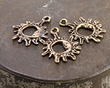Mykonos Antique Brass (plated) Openwork Sun & Crescent Moon Focal 20x25mm