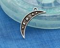 Antique Silver (plated) Celestial Crescent Moon Focal 7x25mm